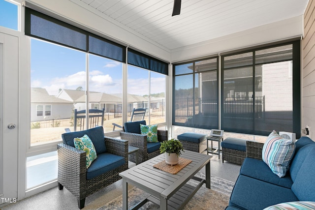 sunroom / solarium with a healthy amount of sunlight