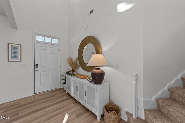 entrance foyer featuring light hardwood / wood-style flooring