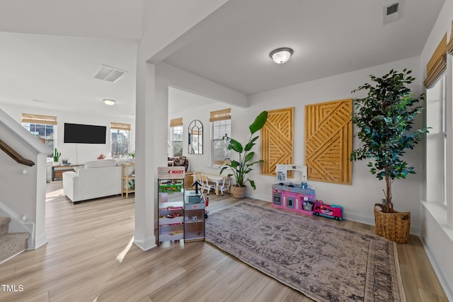 interior space with light wood-type flooring