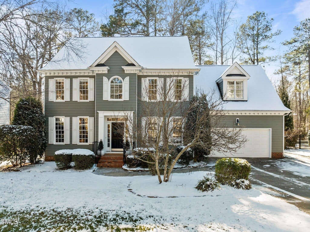 view of front of house with a garage