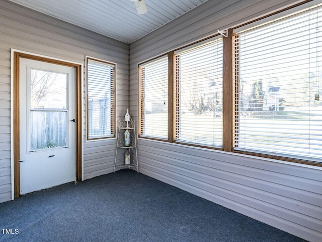 view of unfurnished sunroom