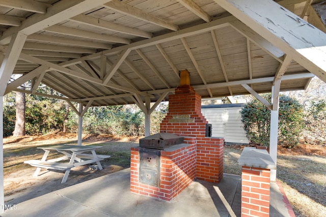 view of patio / terrace featuring a gazebo