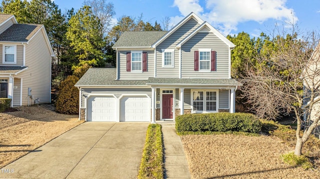 front of property featuring a garage