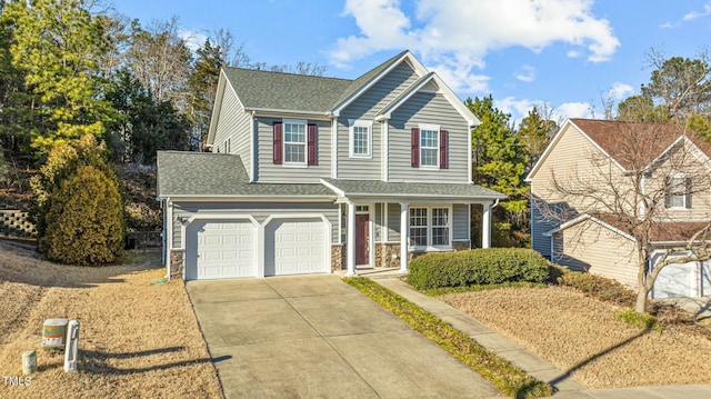 view of property with a garage