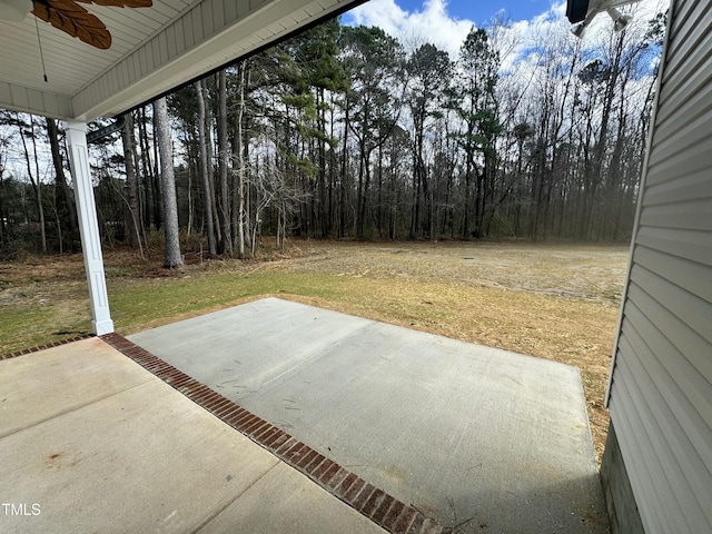 view of patio / terrace with a ceiling fan