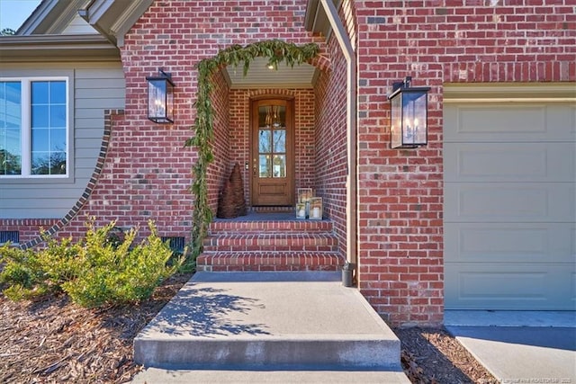 property entrance featuring a garage