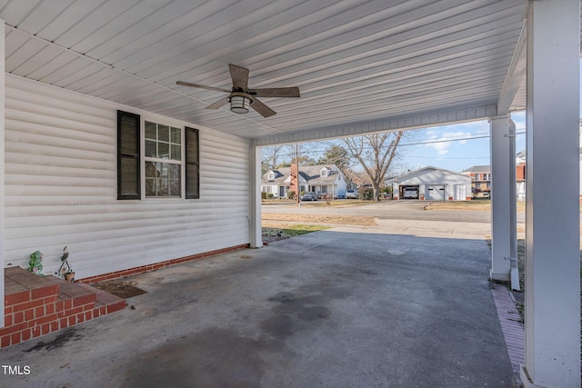 view of patio / terrace featuring ceiling fan