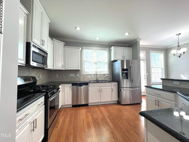 kitchen with white cabinetry, appliances with stainless steel finishes, and sink