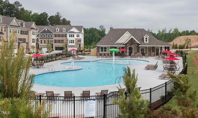 view of pool featuring a patio area