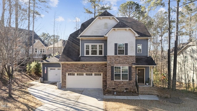 craftsman-style home featuring a garage