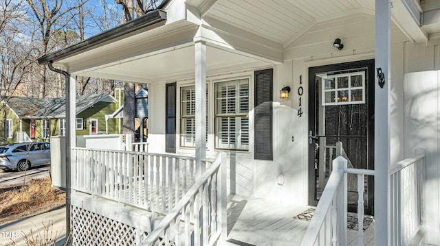 entrance to property with a porch