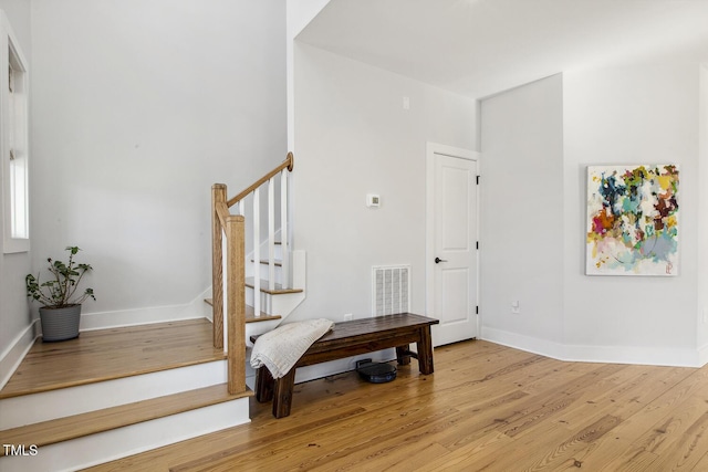 entrance foyer with light hardwood / wood-style floors