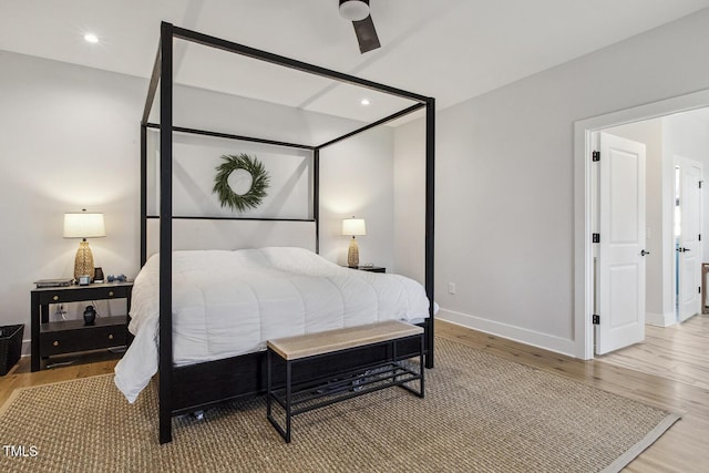 bedroom featuring light hardwood / wood-style flooring