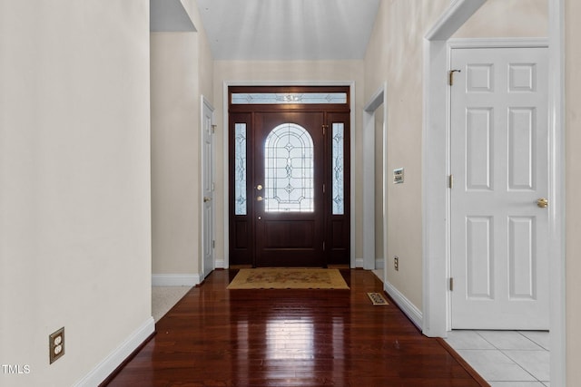 entryway with wood-type flooring