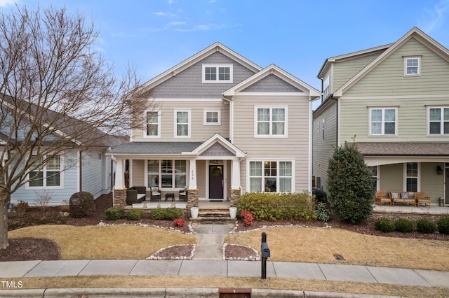 craftsman inspired home with covered porch