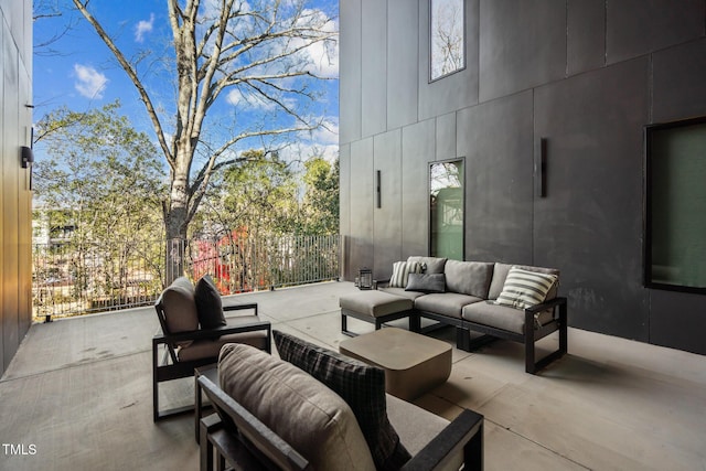 view of patio featuring an outdoor living space