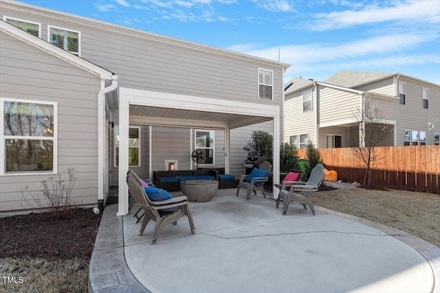 back of house with a patio