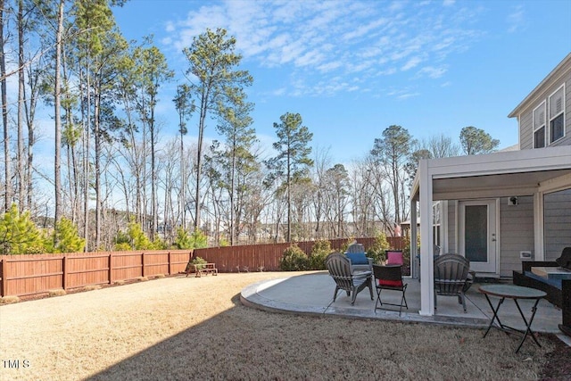 view of yard with a patio area