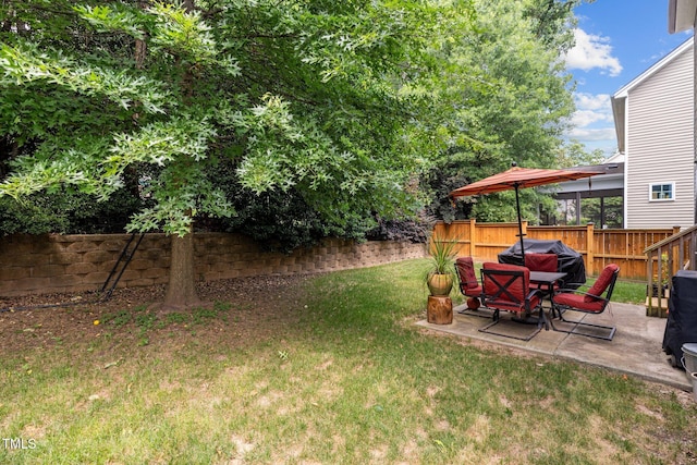 view of yard with a patio