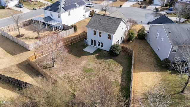 bird's eye view with a residential view