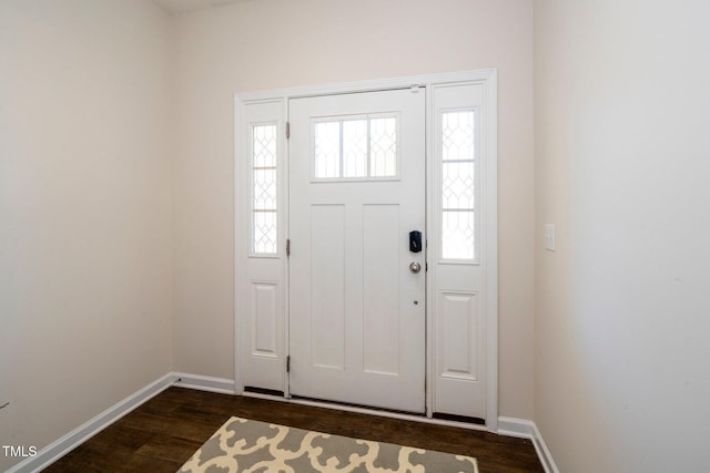 205 Spring Flower Ln, Durham, NC 27703 - foyer with dark wood-type flooring, baseboards, and plenty of natural light