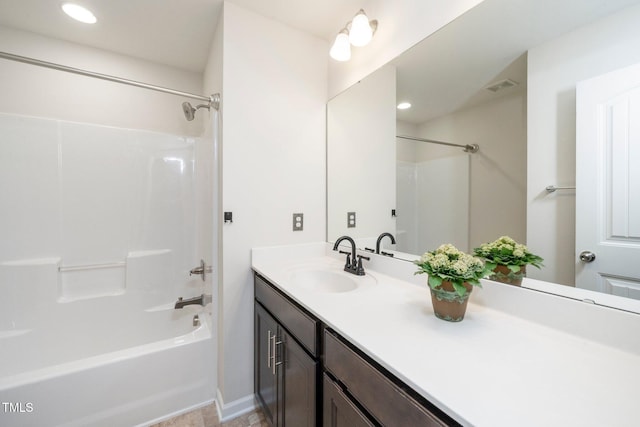 205 Spring Flower Ln, Durham, NC 27703 - full bath featuring recessed lighting, vanity, visible vents, and tub / shower combination
