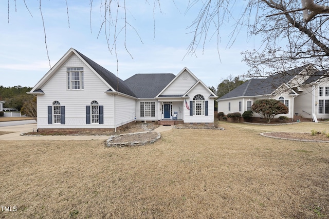 view of front of home with a front yard