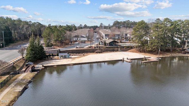 view of water feature featuring a dock