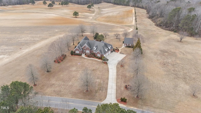 aerial view with a rural view