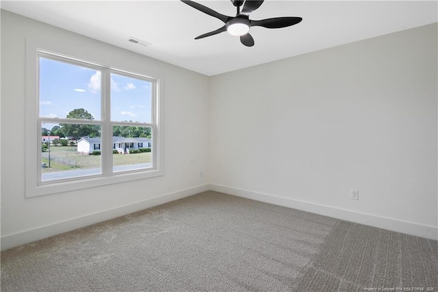 4935 High Branch Ct, Stedman, NC 28391 - carpeted empty room with visible vents, baseboards, and ceiling fan