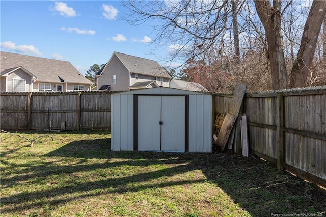 view of outdoor structure with a lawn