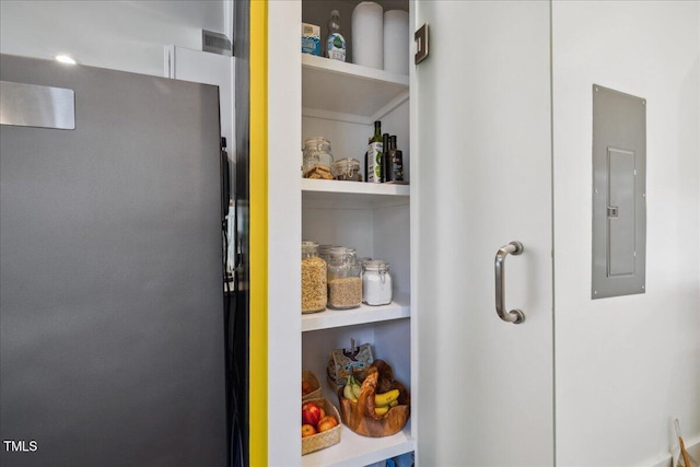 pantry with electric panel