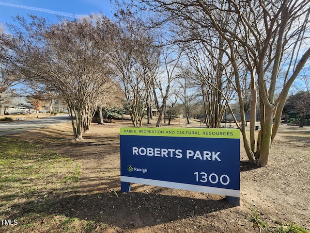 view of community sign