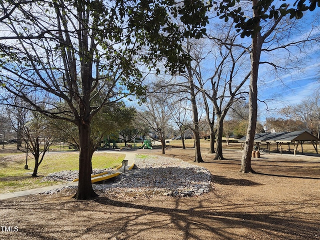 view of yard with a playground