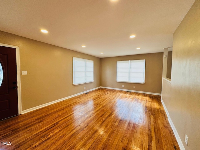 foyer entrance featuring wood-type flooring