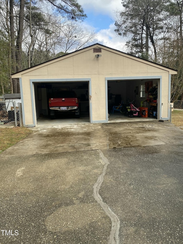 view of garage