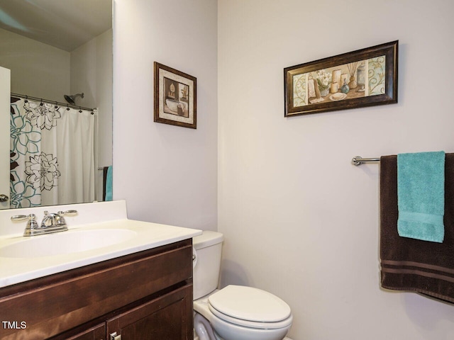 bathroom with toilet and vanity