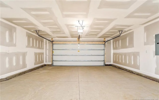 garage with electric panel