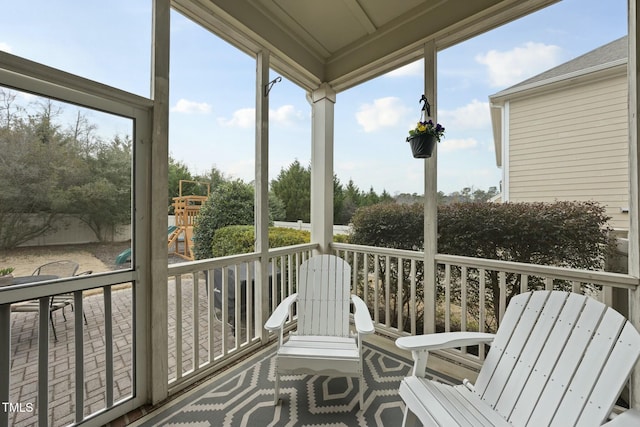 view of sunroom