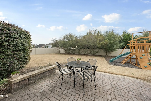 view of patio / terrace with a playground