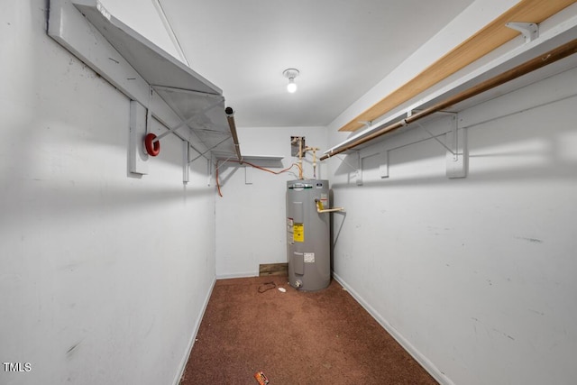 utility room with water heater