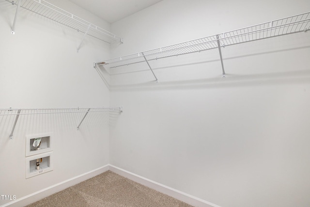 spacious closet with carpet flooring