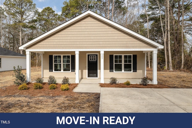 bungalow-style house with covered porch