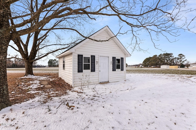 view of snow covered structure