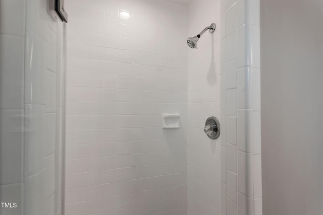 interior details featuring tiled shower