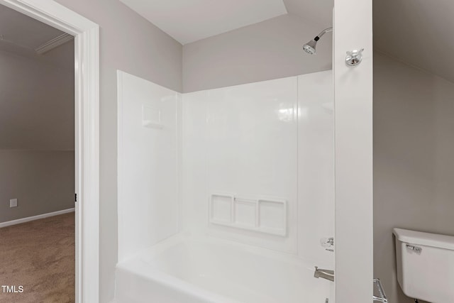 bathroom with shower / bathtub combination and toilet