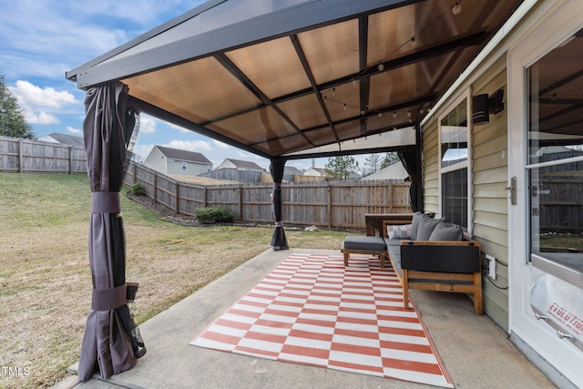 view of patio / terrace featuring an outdoor living space