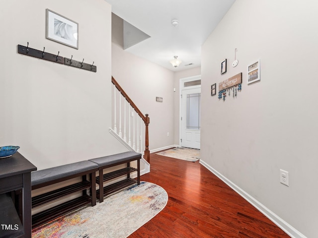 foyer featuring hardwood / wood-style floors