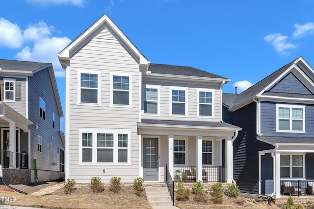 traditional home with covered porch