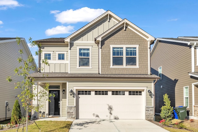 craftsman-style house featuring a garage